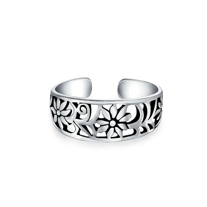 Rings BlingJewelry Wholesale Flowers Carved Swirl Filigree Sterling Silver Midi Toe Ring Rings BlingJewelry Wholesale Flowers Carved Swirl Filigree Sterling Silver Midi Toe Ring
