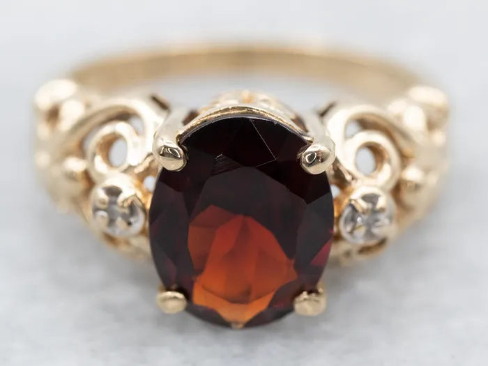 Rings Market Square Jewelers Glamorous Garnet and Diamond Ring