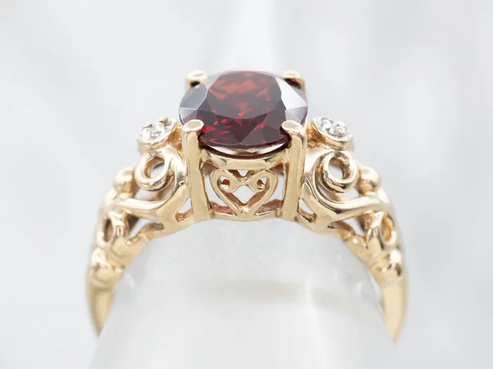 Rings Market Square Jewelers Glamorous Garnet and Diamond Ring
