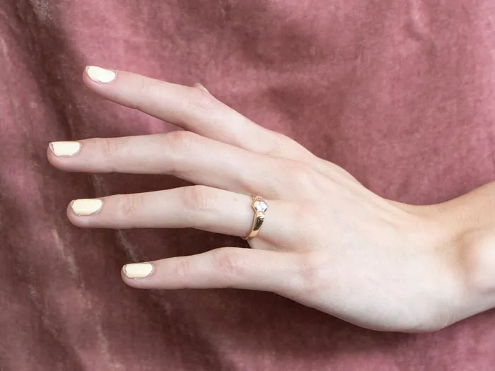 Rings Market Square Jewelers Modernist Diamond Two Tone Gold Ring