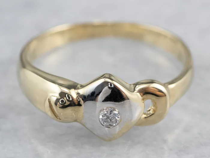 Rings Market Square Jewelers Modernist Diamond Two Tone Gold Ring