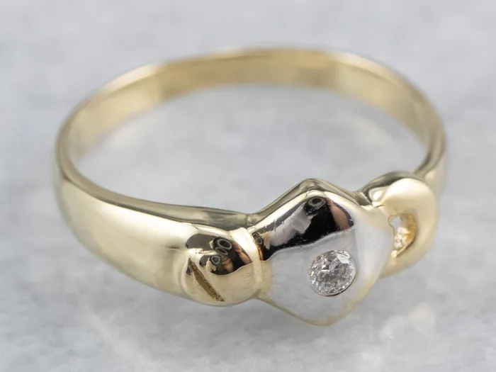 Rings Market Square Jewelers Modernist Diamond Two Tone Gold Ring