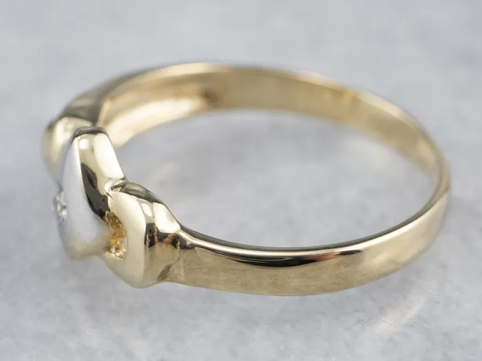 Rings Market Square Jewelers Modernist Diamond Two Tone Gold Ring