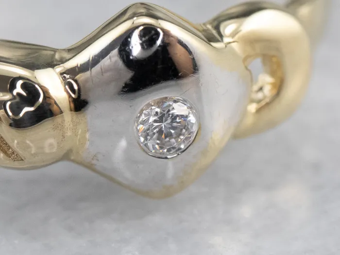 Rings Market Square Jewelers Modernist Diamond Two Tone Gold Ring