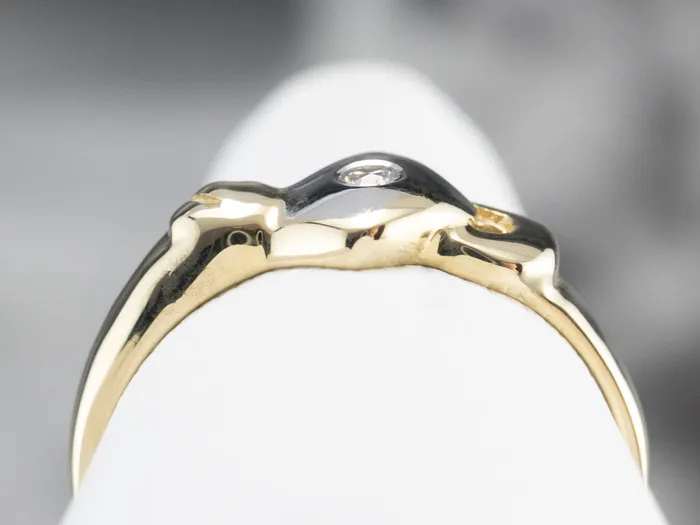Rings Market Square Jewelers Modernist Diamond Two Tone Gold Ring