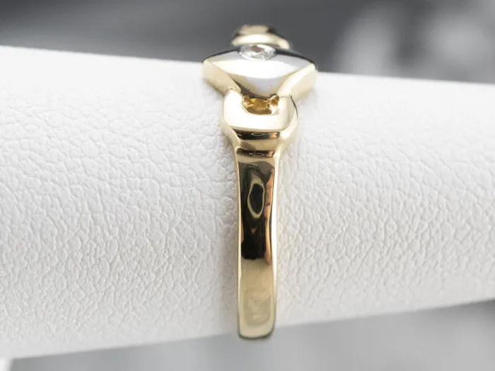 Rings Market Square Jewelers Modernist Diamond Two Tone Gold Ring