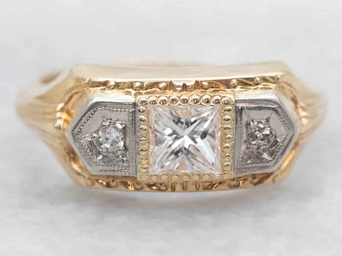 Rings Market Square Jewelers Two Tone Diamond Engagement Ring with Diamond Accents Rings Market Square Jewelers Two Tone Diamond Engagement Ring with Diamond Accents