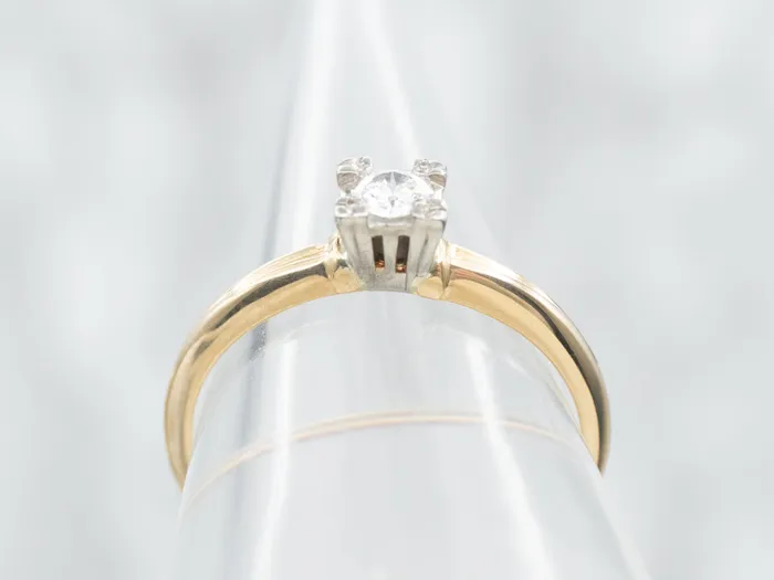 Rings Two Tone Yellow and White Gold Diamond Solitaire Engagement Ring Market Square Jewelers Rings Two Tone Yellow and White Gold Diamond Solitaire Engagement Ring Market Square Jewelers
