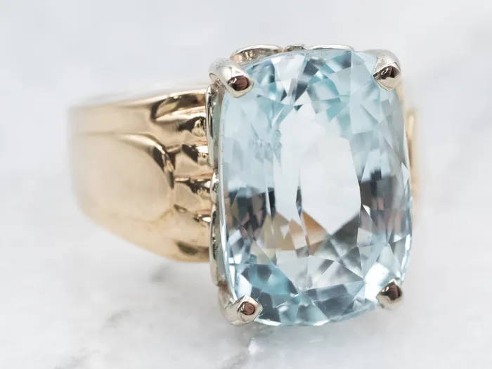 Rings Vintage Blue Topaz Cocktail Ring Market Square Jewelers