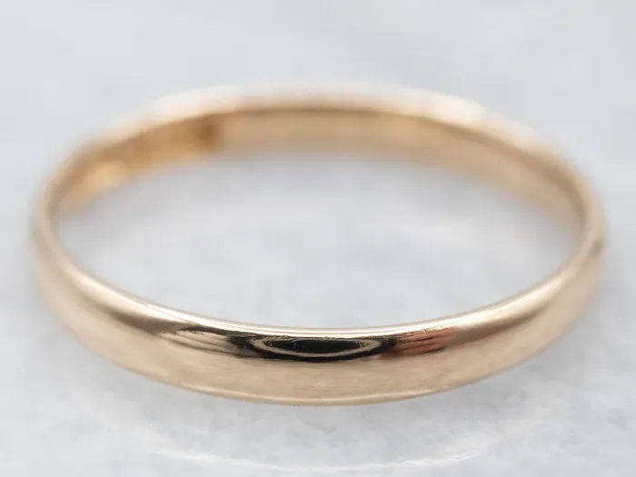 Rings Vintage Yellow Gold Plain Wedding Band Market Square Jewelers