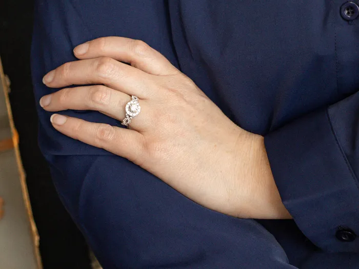 Rings White Gold Neil Lane GIA Certified Diamond Engagement Ring Market Square Jewelers