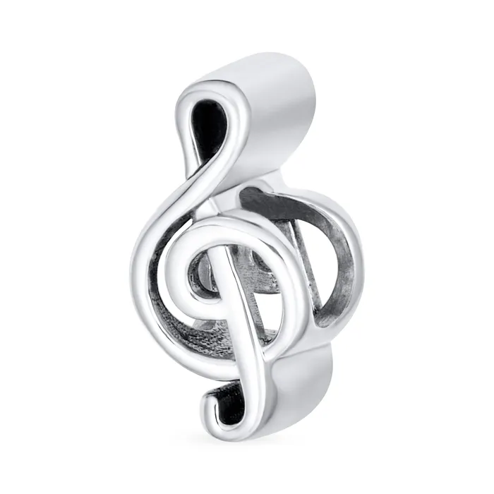 Sterling Silver G Clef Musician Charm Bead for European Bracelets BlingJewelry Wholesale Rings Sterling Silver G Clef Musician Charm Bead for European Bracelets BlingJewelry Wholesale Rings