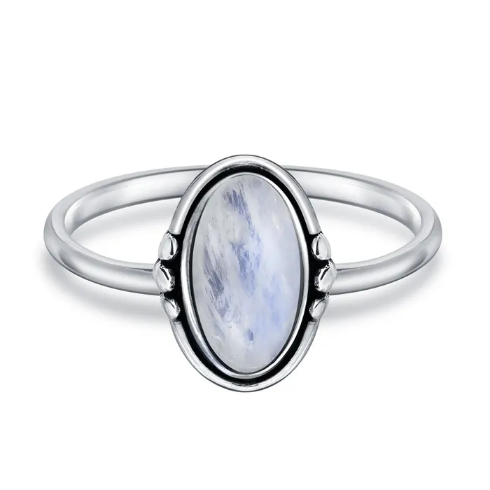 Western Boho Silver Ring with Oval Cabochon Gemstone and Thin Band BlingJewelry Wholesale Rings Western Boho Silver Ring with Oval Cabochon Gemstone and Thin Band BlingJewelry Wholesale Rings