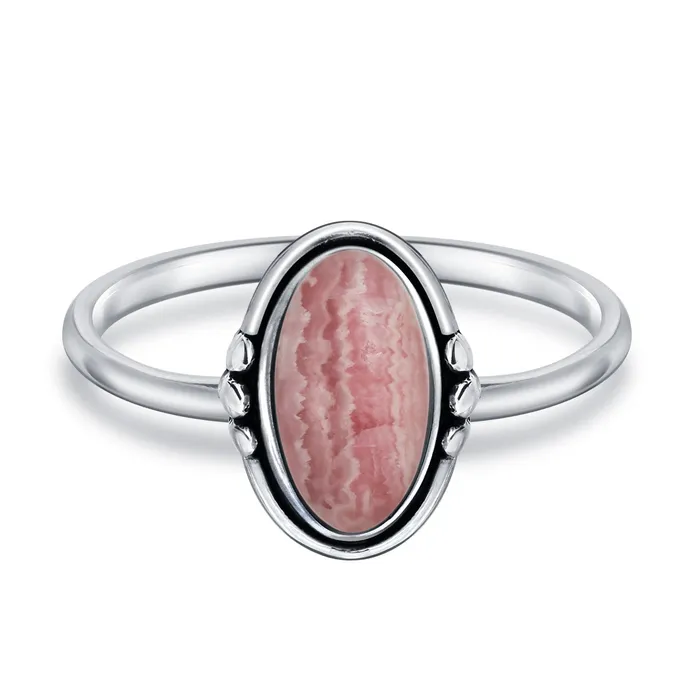 Western Boho Silver Ring with Oval Cabochon Gemstone and Thin Band BlingJewelry Wholesale Rings Western Boho Silver Ring with Oval Cabochon Gemstone and Thin Band BlingJewelry Wholesale Rings