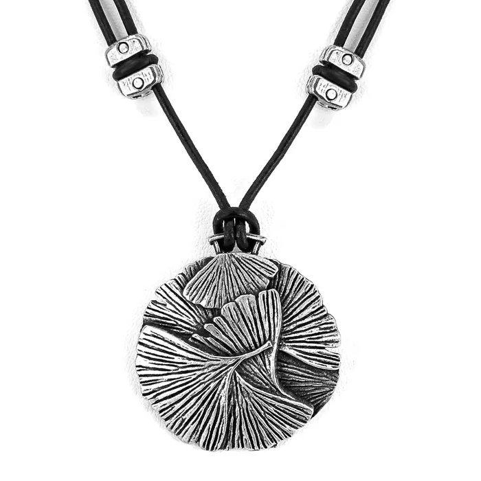 Necklaces Oberon Design Ginkgo Leaf Jewelry Set Ponytail Holder Necklace