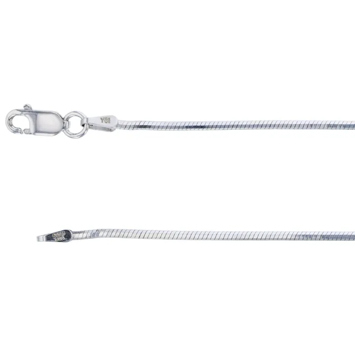 Sterling Silver Rhodium 140mm Octagonal Snake 040 Chain Silver Rings